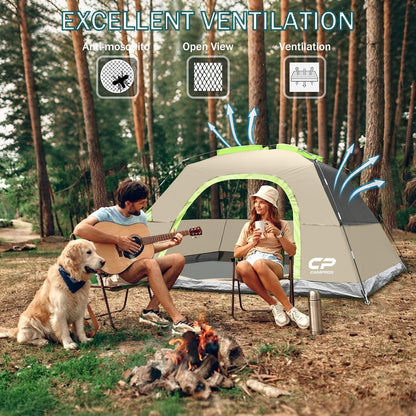 Tents for Camping 2/4/6 Person, Waterproof Windproof Dome Tent | Camping Tents with Rainfly Easy Setup in 5 Mins, Portable Tents with Mesh Window & Carry Bag for Outdoor Camping Backyard